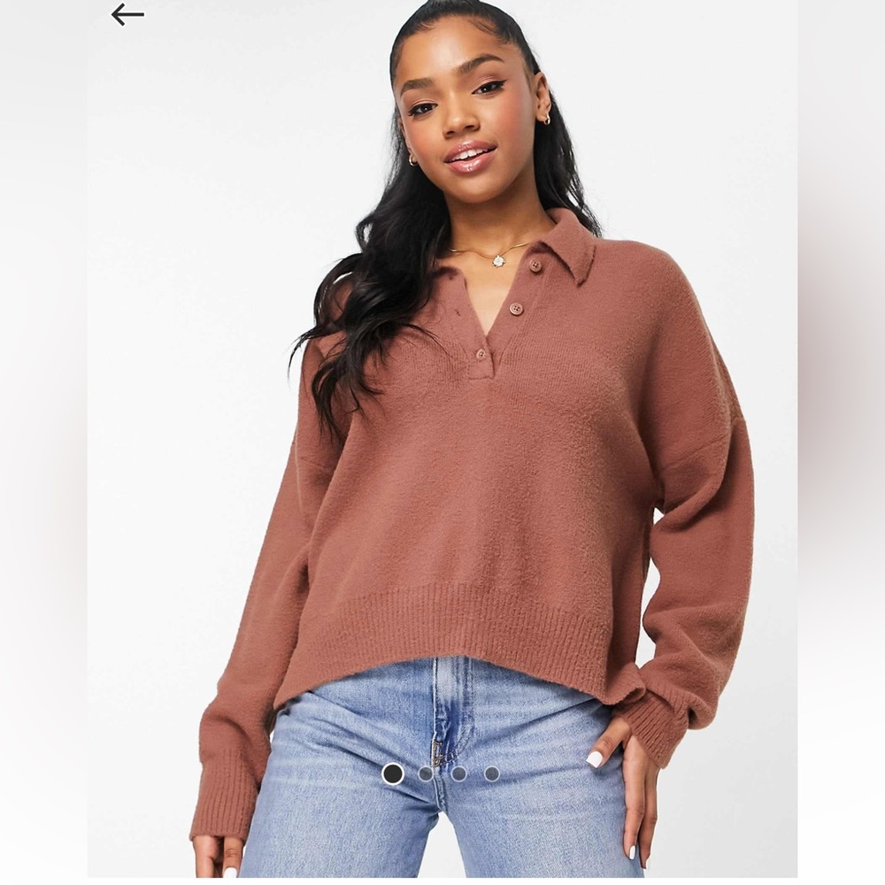 Abercrombie Soft Af Collection collared sweater shirt